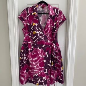 Purple and pink Merona Floral Wrap Dress